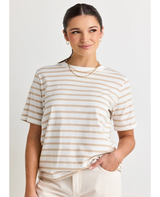 Re-Union Binding Stripe Box Fit Tee