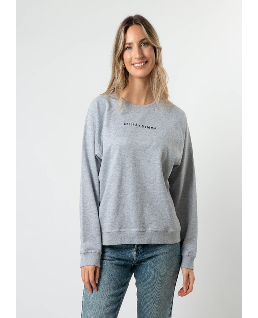 Stella + Gemma Sweater Grey Painted Black Logo